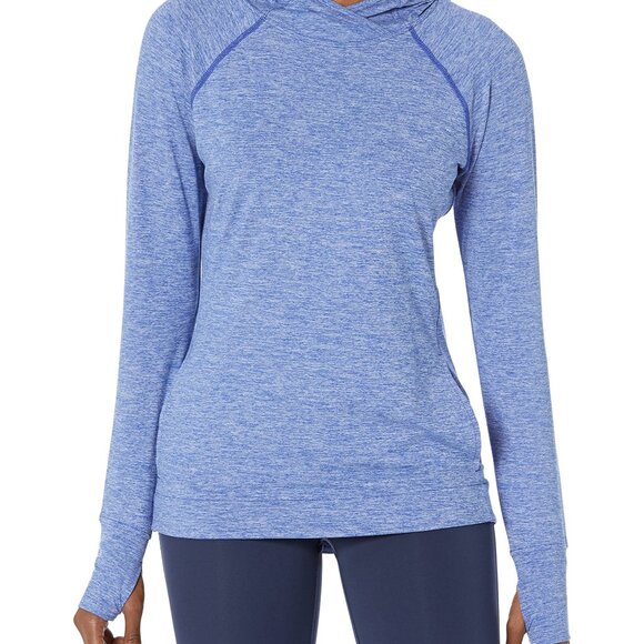 Amazon Essentials Women's Small Stretch Popover Hoodie Blue Space AZ0064 - Picture 2 of 4
